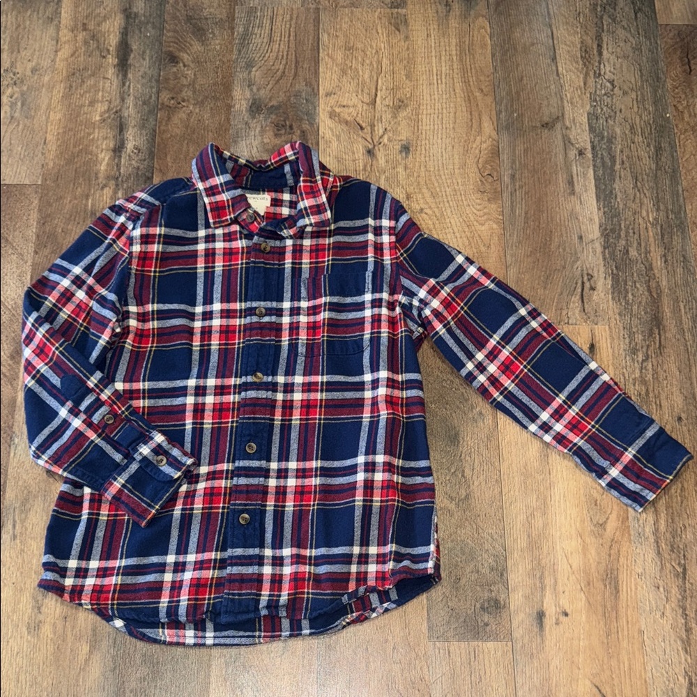 Crewcuts Red & Blue Flannel Shirt Size S (6-7)